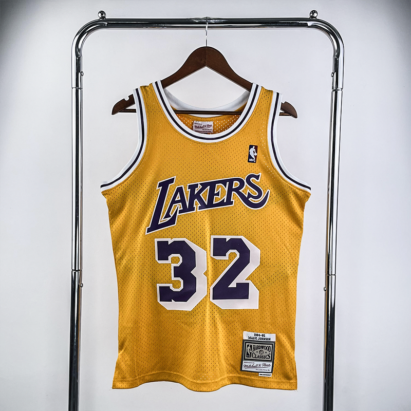 Regata Mitchell & Ness  Los Angeles Lakers 1984-1985 Amarela