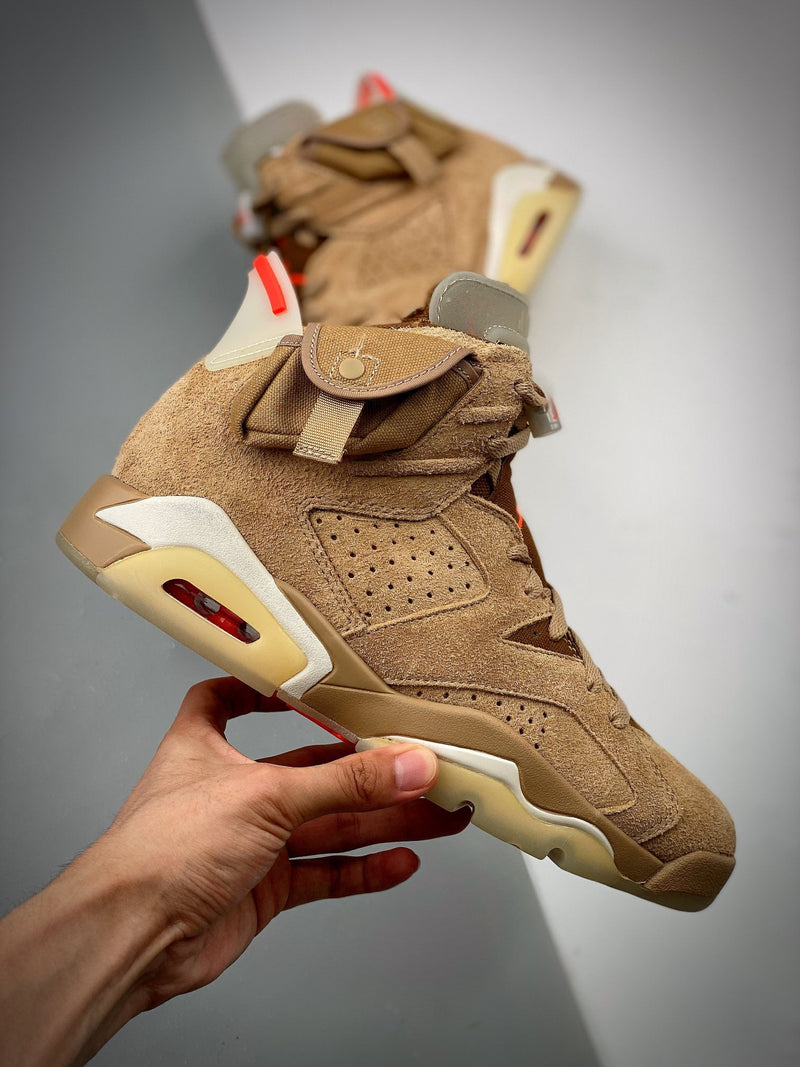 Tênis Nike Air Jordan 6 Retro SP British Khaki Travis Scott