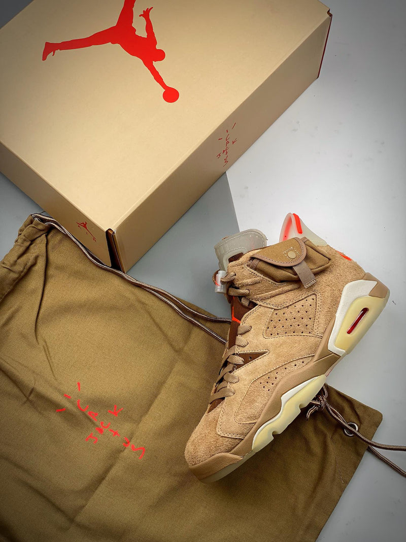 Tênis Nike Air Jordan 6 Retro SP British Khaki Travis Scott