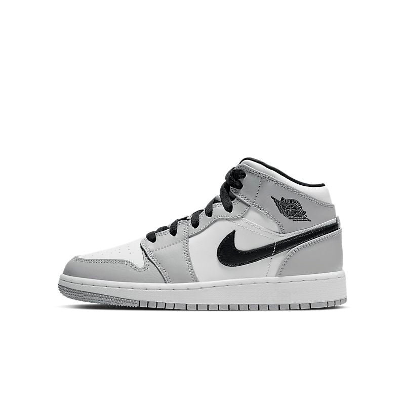 Tênis Nike Air Jordan 1 Mid Light Smoke Grey (GS)