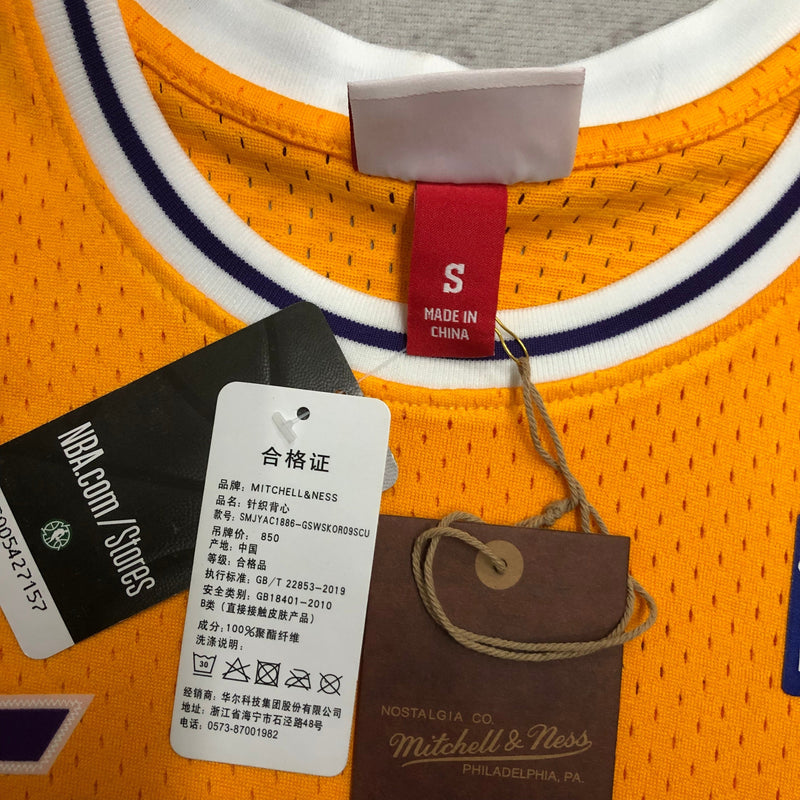 Regata Mitchell & Ness  Los Angeles Lakers 1984-1985 Amarela