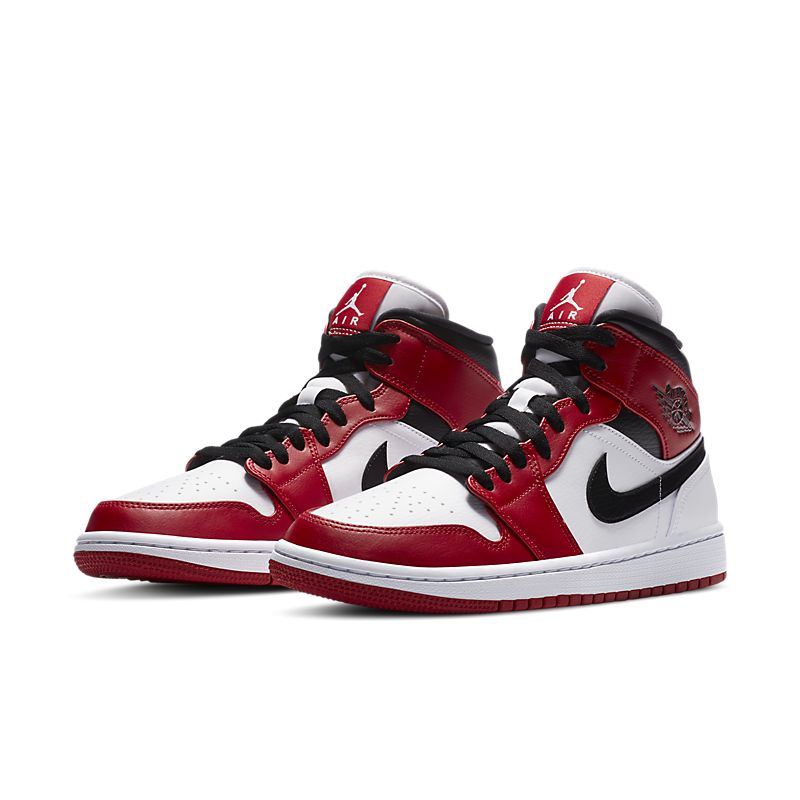 Tênis Nike Air Jordan 1 Mid Chicago White Heel